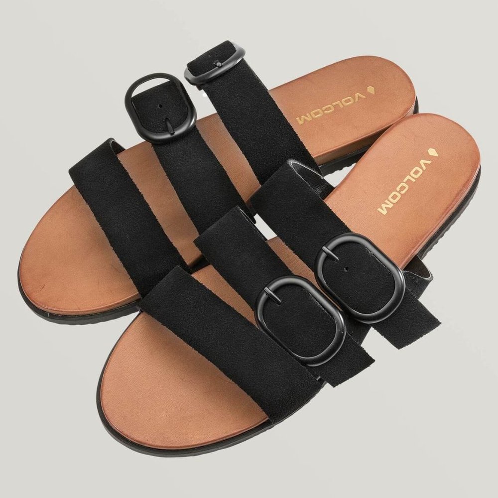 Volcom Sandals Buckle Up Buttercup Strappy Slides